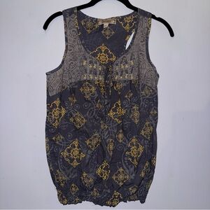 Decree women’s size medium tank top gray yellow